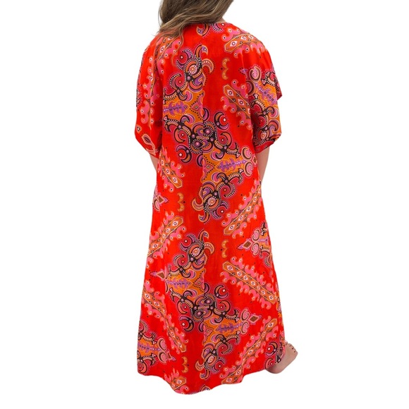 RARE Vintage 60s Robe Beach Coverup Kimono Riviera Robes California Created M/L - Picture 9 of 15